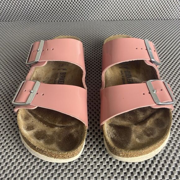 Birkenstock Arizona Sandals 37 L6 m4 Pink Adjustable Strap Made In Germany - Picture 7 of 13
